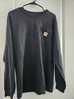 Carhartt Black Long Sleeve Pocket Tee Mens Small